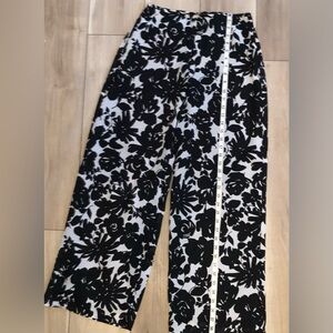 Black and White Floral Pants